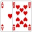 Ace of Hearts at Ten of Hearts