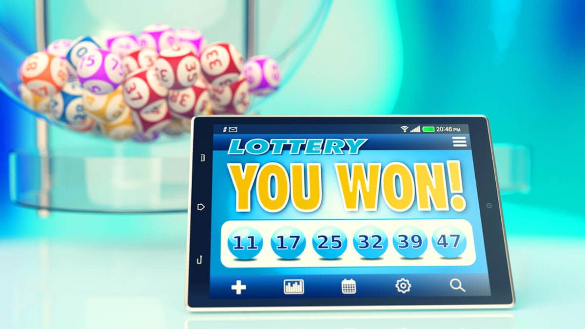 Lottery Balls and Online Lottery On Tablet