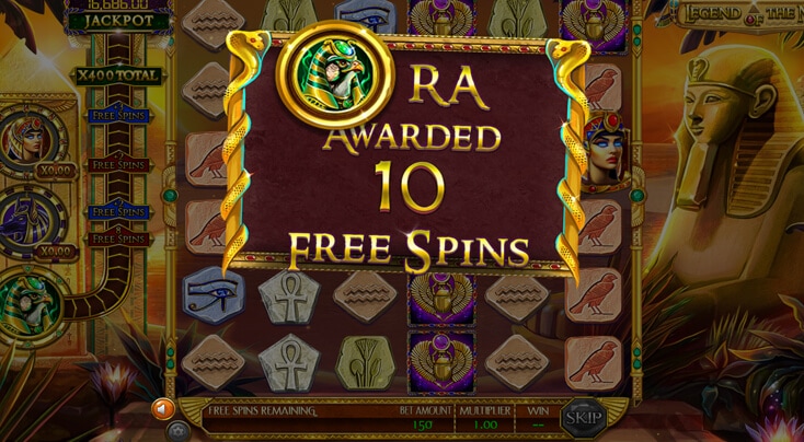 Legend Of The Nile Free Spins