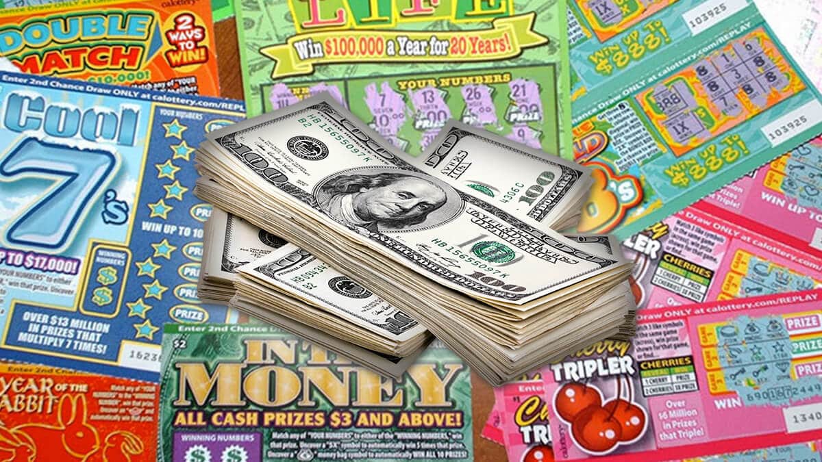 Scratch Off Tickets Cash Stack