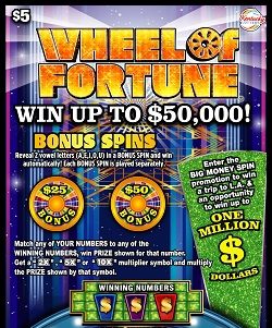 Wheel of Fortune Scratch-Off Ticket
