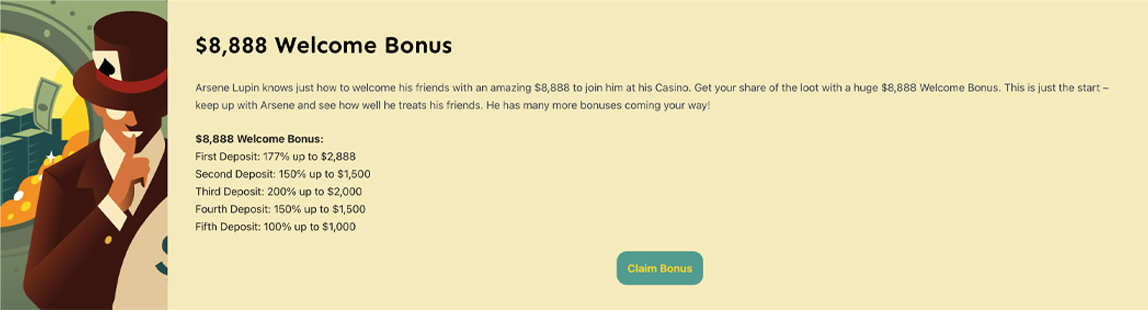 Lupin Casino Bonus
