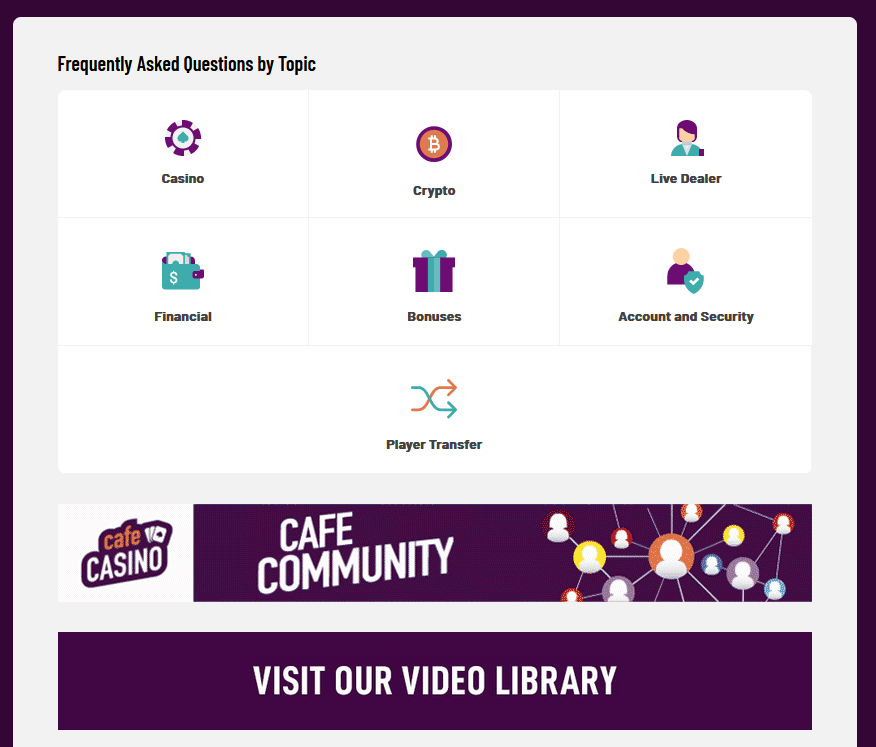 Cafe Casino Help Center