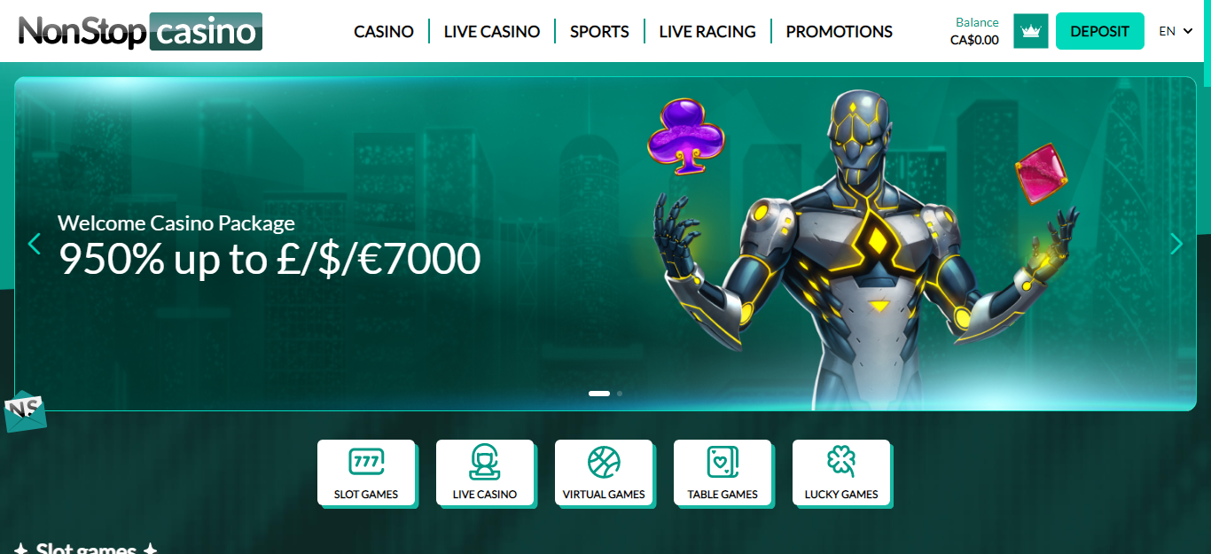 Nonstop Casino Homepage