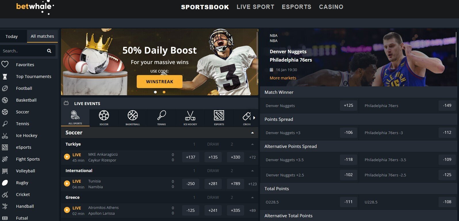 BetWhale Sports Betting