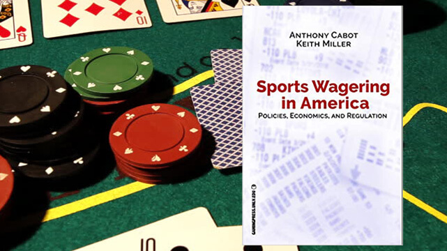 Table Game with Chips and Poker Cards, Sports Wagering in America Book